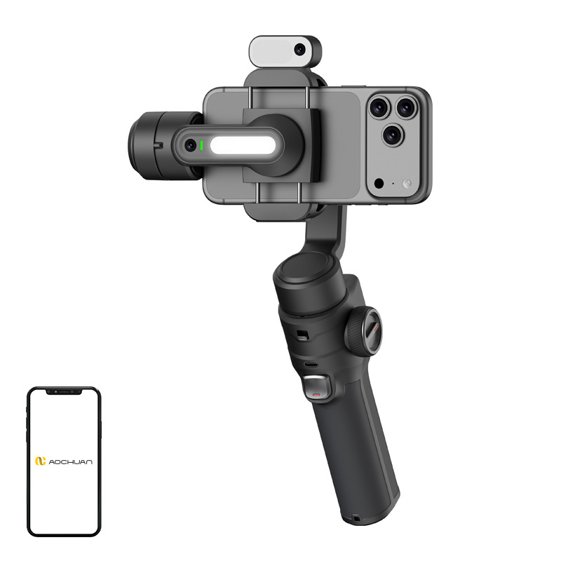 Accesorii telefoane mobile - Stabilizator AOCHUAN S3 cu senzor AI (negru)