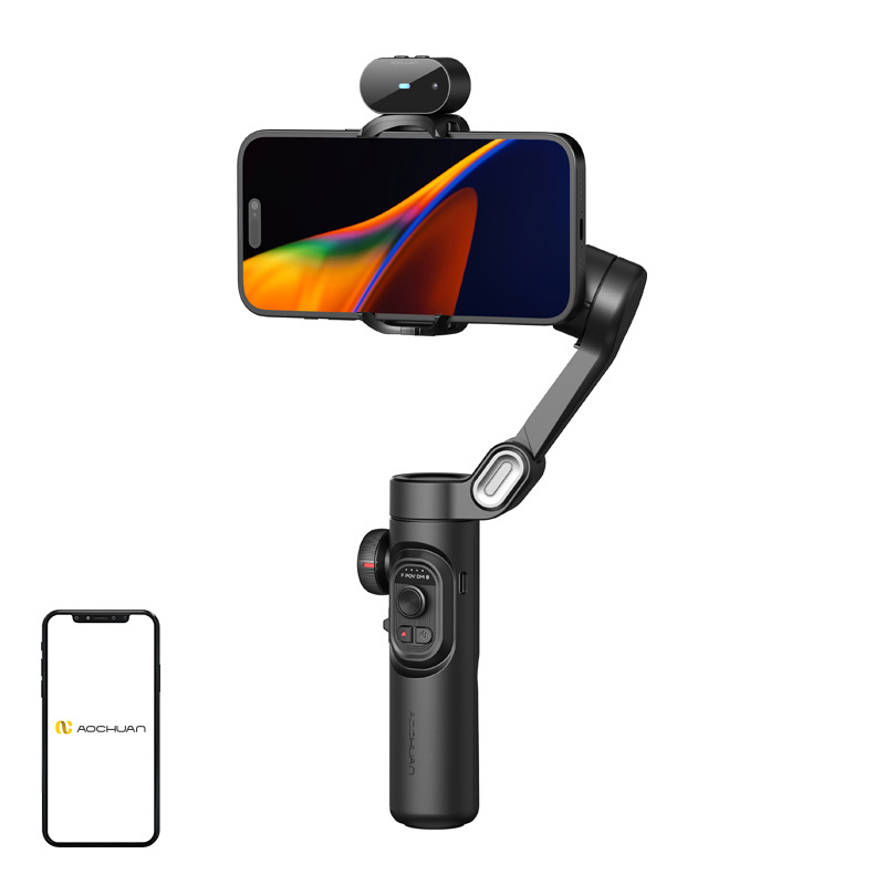 Accesorii telefoane mobile - AOCHUAN XE Gimbal cu senzor AI (negru)