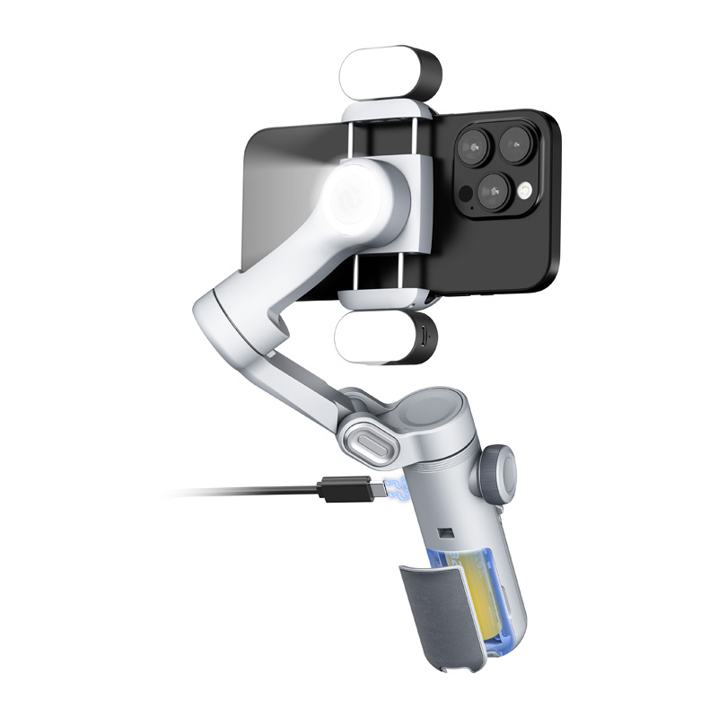 Gimbal AOCHUAN X Pro cu iluminare RGB (gri) [3]