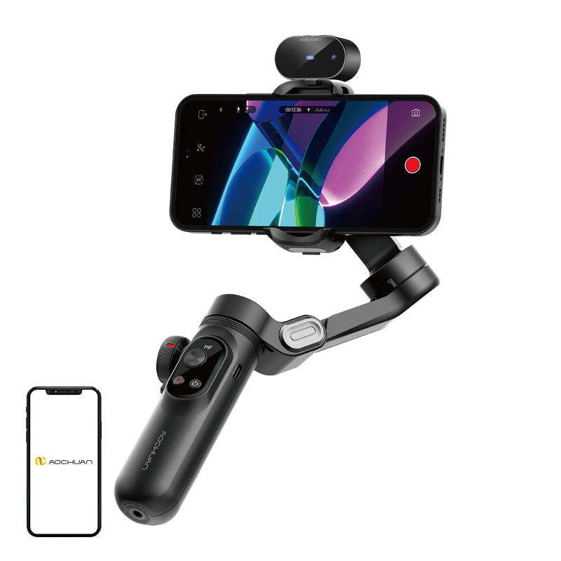 Accesorii telefoane mobile - Gimbal AOCHUAN X Pro cu senzor AI (negru)