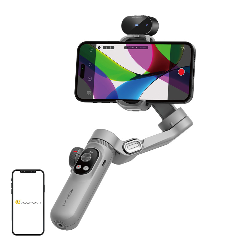 Accesorii telefoane mobile - Gimbal AOCHUAN X Pro cu senzori AI (gri)