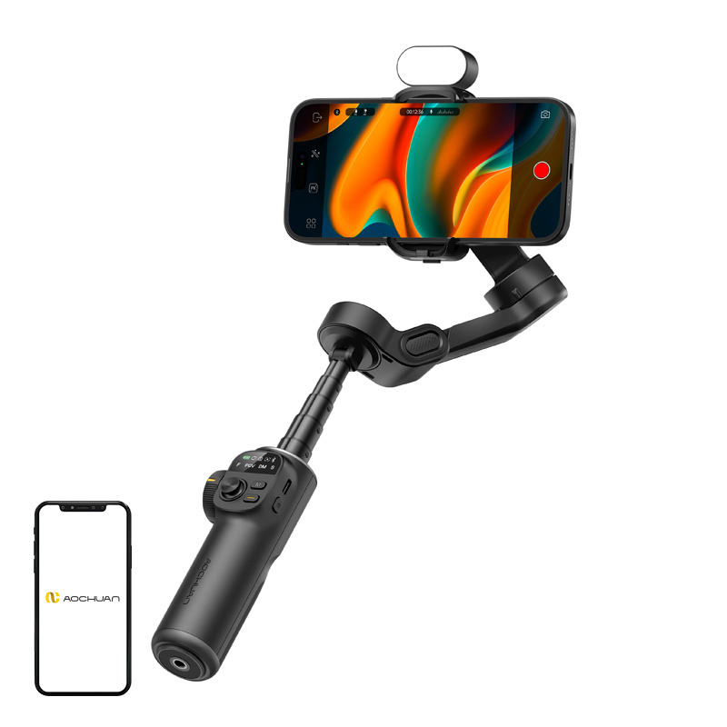 Accesorii telefoane mobile - Stativ AOCHUAN X2 cu iluminare RGB (negru)