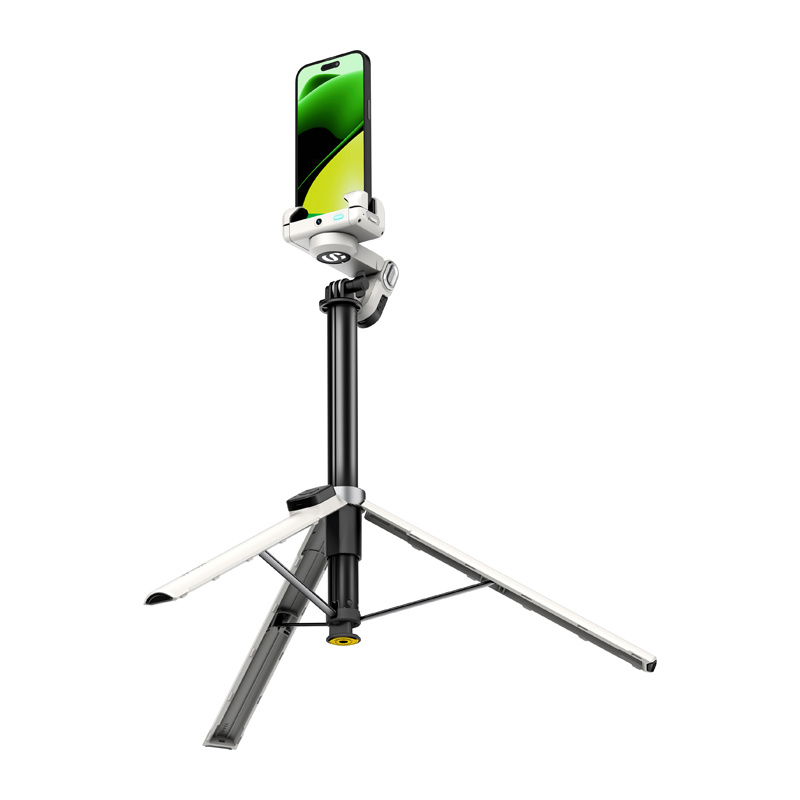 Accesorii telefoane mobile - Gimbal AOCHUAN M3 Pro cu iluminare RGB (alb)