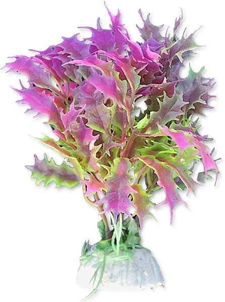 Petshop - Planta Artificiala Pentru Acvariu, Blister, 10 cm, Roz/Verde