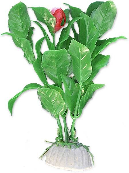 Decoruri si plante artificiale acvarii - Planta Artificiala Pentru Acvariu, Blister, 10 cm, Verde/Rosu