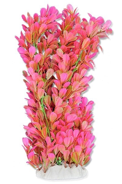 Decoruri si plante artificiale acvarii - Planta Artificiala Pentru Acvariu, 40 cm, Verde/Roz
