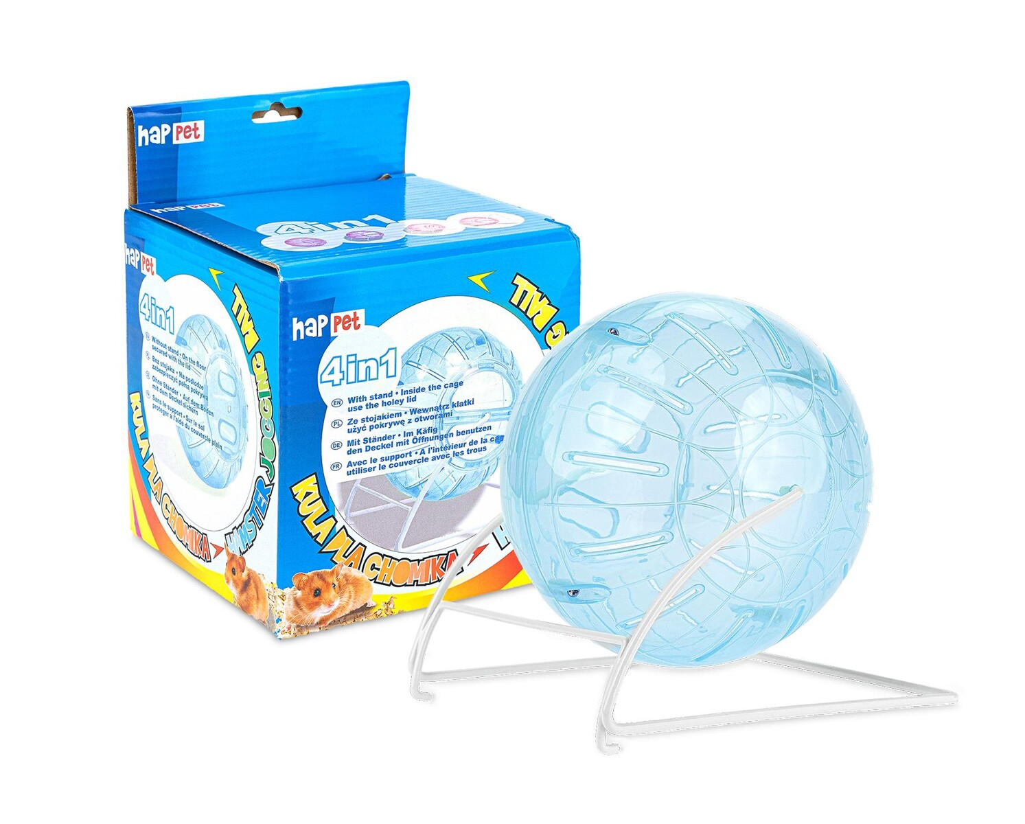 Minge De Alergare Pentru Rozatoare, 4 in 1, Cu Suport, 11.5 cm, Albastru [1]