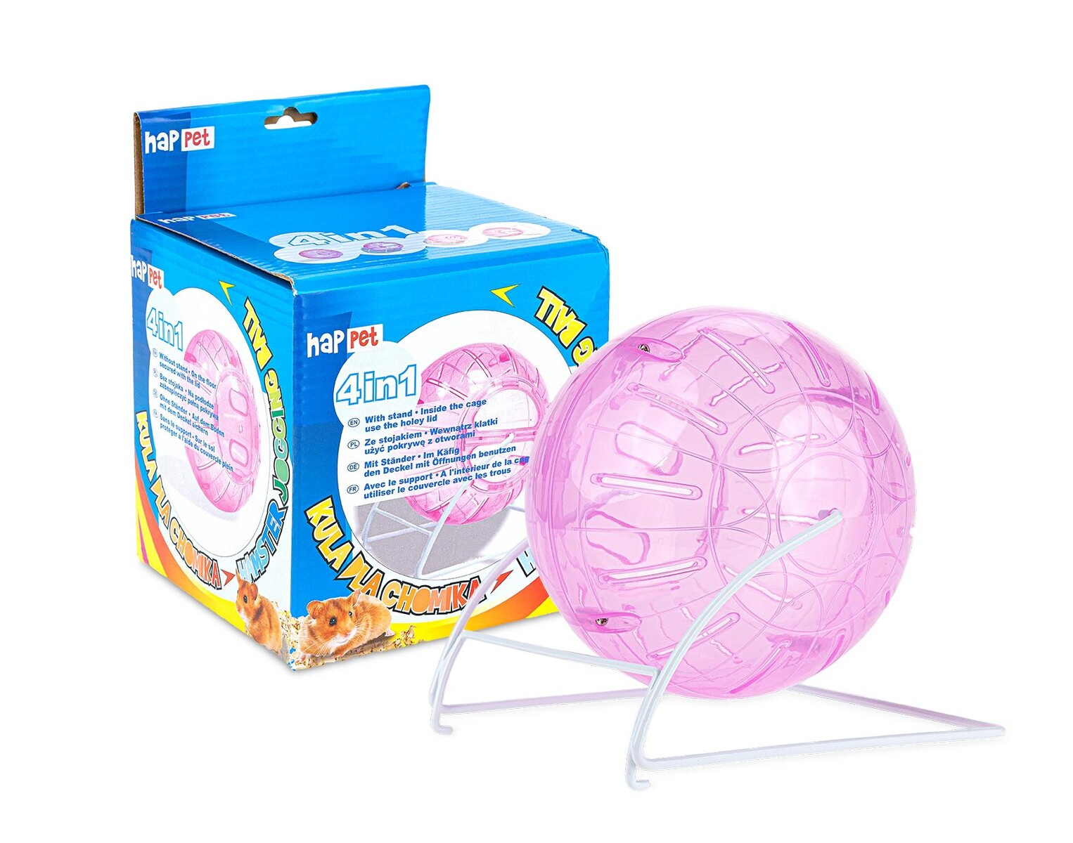 Minge De Alergare Pentru Rozatoare, 4 in 1, Cu Suport, 14.5 cm, Roz [1]