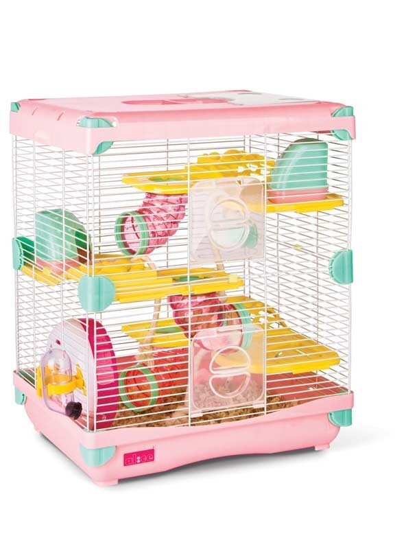Petshop - Cusca pentru Rozatoare, Gremi Adventure Land Double, L: 28 x 21 x 43 cm, Roz