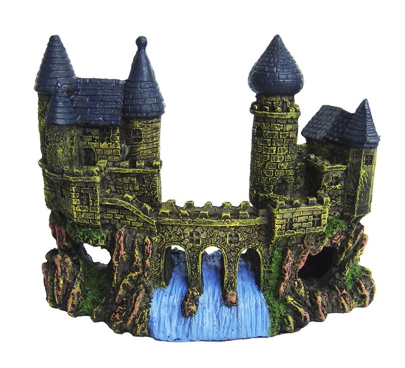 Acvaristica si teraristica - Decor pentru Acvariu, Castel cu Pod, 16 x 6 x 12.5 cm