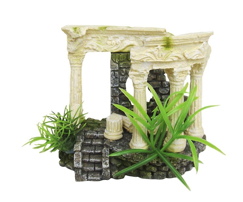 Acvaristica si teraristica - Decor pentru Acvariu, Coloana cu Plante, 13 x 7.2 x 10.5 cm