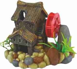 Acvaristica si teraristica - Decor Pentru Acvariu, Casa Cu Moara De Vant, 11 cm