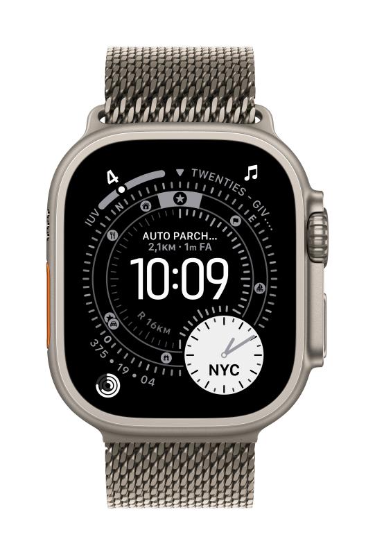 Laptop, Tablete & Telefoane - Curea pentru Apple Watch 49mm, TITANIUM MILANESE NATURAL S