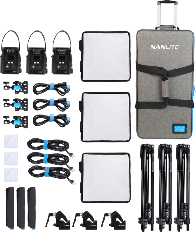 Kit iluminare Nanlite PavoSlim 60B, 3 panouri LED cu stativ + troller [2]