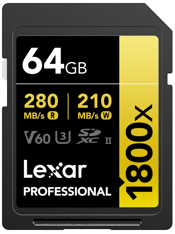 TV, Audio-Video & Foto - Card de memorie Lexar SDXC Pro 1800x U3 UHS-II V60 64GB
