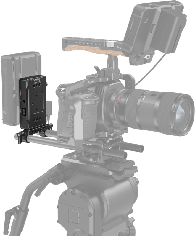 Echipamente de studio - Adaptor baterie SmallRig 3498 V-Mount versiune de baza cu clema duala pentru tije