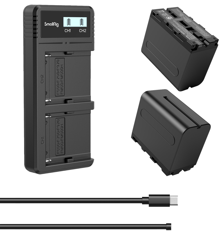 Echipamente de studio - Kit baterie + incarcator SmallRig 3823 NP-F970