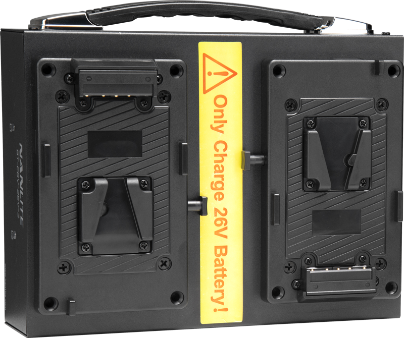 Echipamente de studio - Încărcător baterii Nanlite BT-CGV-26V-2 pentru Dual 26V V-montură Battery