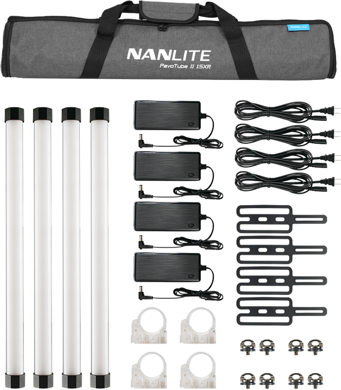 Echipamente de studio - Kit iluminare Nanlite PavoTube II 15XR, 4 tuburi LED