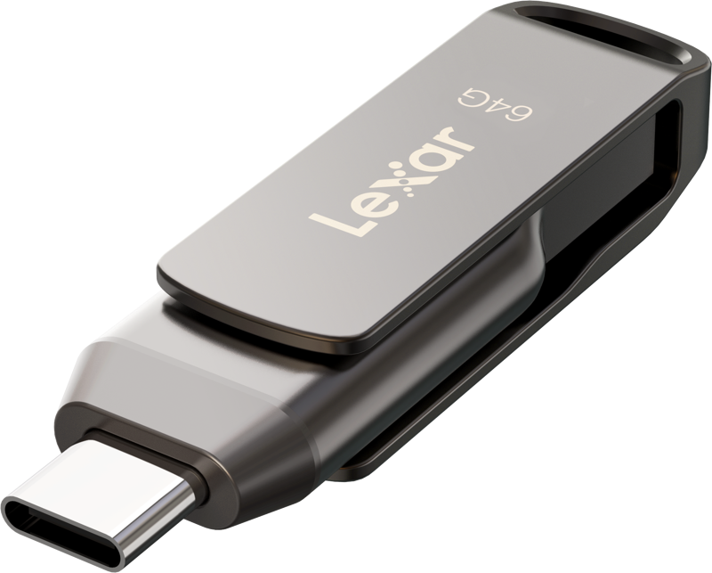 PC, Periferice & Software - Memorie USB 3.1 Lexar JumpDrive Dual Drive D400 Type-C/Type-C & Type-A, 64GB