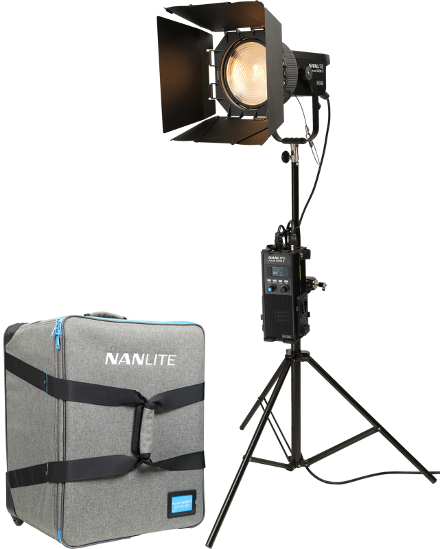 Lampi LED pentru studio - Kit iluminare Nanlite Forza 500B II Bi-color, lentila Fresnel FL-20G + troller