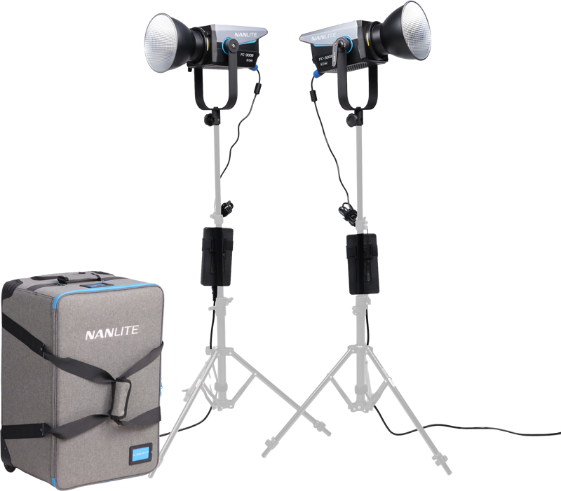 Lampi LED pentru studio - Kit iluminare Nanlite FC-300B, 2 lampi LED + troller