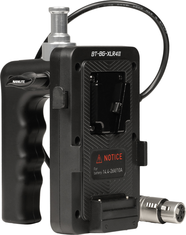 Echipamente de studio - Grip baterie Nanlite BT-BG-XLR4II cu 4-Pin XLR Connector