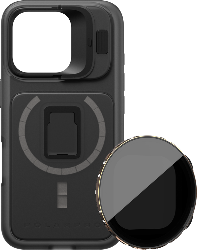 Laptop, Tablete & Telefoane - Kit PolarPro LiteChaser iPhone 16 Pro ProCase Black +VND 3-5 Filter