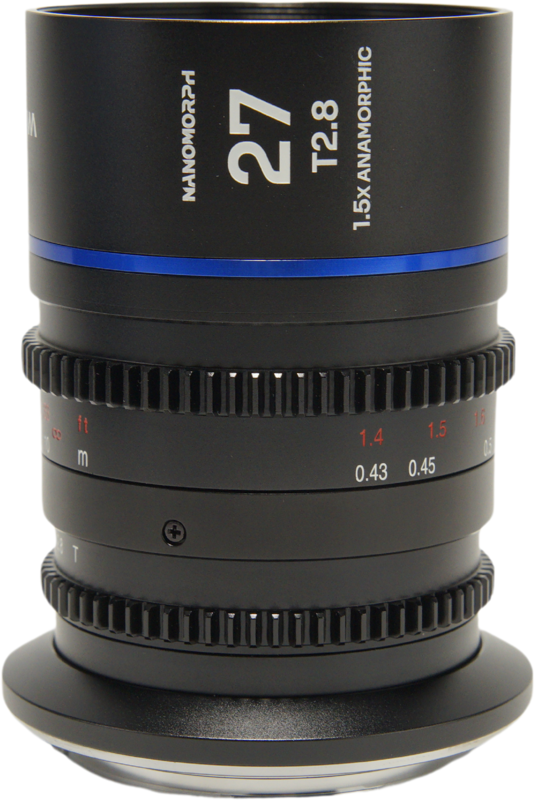 TV, Audio-Video & Foto - Obiectiv cinematic Laowa Nanomorph 27mm T2.8 1.5X S35, Blue, Montura Canon RF