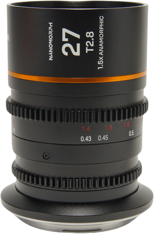 TV, Audio-Video & Foto - Obiectiv cinematic Laowa Nanomorph 27mm T2.8 1.5X S35, Amber, Montura Canon RF
