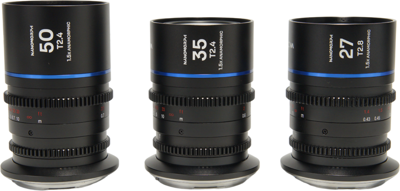 TV, Audio-Video & Foto - Set 3 obiective cinematice Laowa Nanomorph S35 Prime 27mm, 35mm, 50mm, Albastru, Montura DL