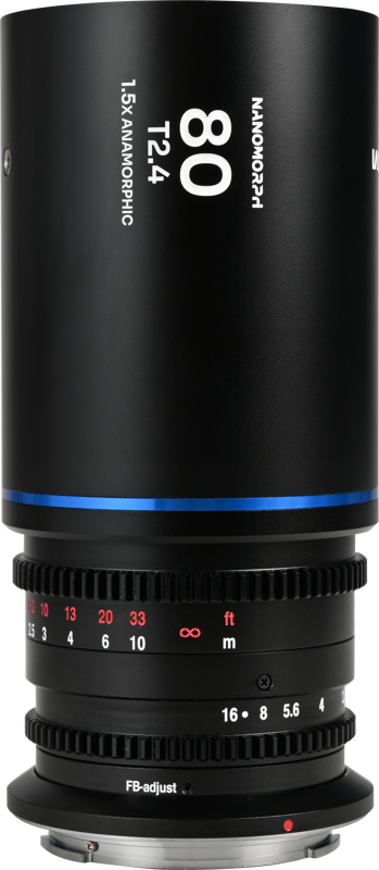 TV, Audio-Video & Foto - Obiectiv cinematic Laowa Nanomorph 80mm T2.4 1.5X S35, Blue, Montura DL