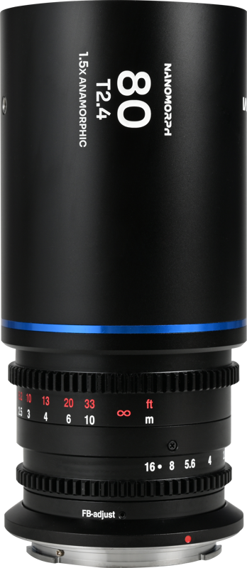 TV, Audio-Video & Foto - Obiectiv cinematic Laowa Nanomorph 80mm T2.4 1.5X S35, Blue, Montura Canon RF
