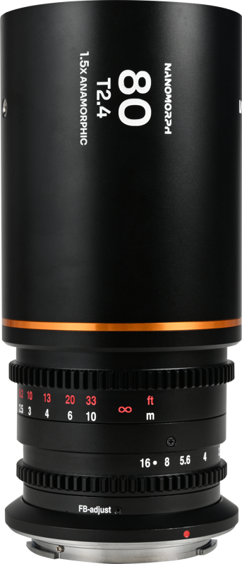 TV, Audio-Video & Foto - Obiectiv cinematic Laowa Nanomorph 80mm T2.4 1.5X S35, Amber, Montura Canon RF