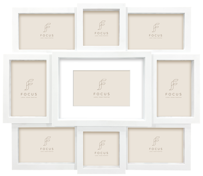 Rame si albume foto - Rama Focus Collage 9 Pictures White