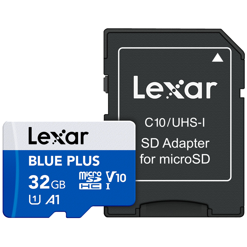 TV, Audio-Video & Foto - Card de memorie Lexar microSDHC Blue Plus UHS-I cu adaptor SD, V10, 32GB