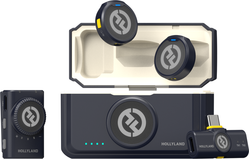 Linii wireless - Kit lavaliere wireless Hollyland LARK M2 Mini Combo, receptor cameră, receptor USB-C