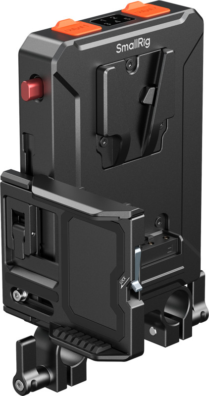 TV, Audio-Video & Foto - Placa adaptor inteligenta pentru baterii V-Mount SmallRig 5881 cu clema dubla pentru tije de 15 mm