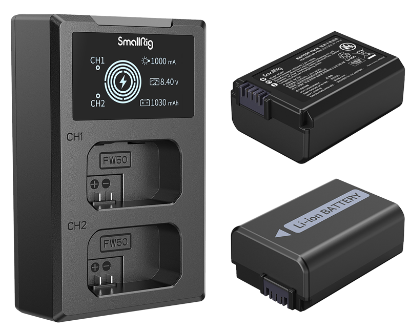 Kit baterie + incarcator SmallRig 3818 NP-FW50 [1]