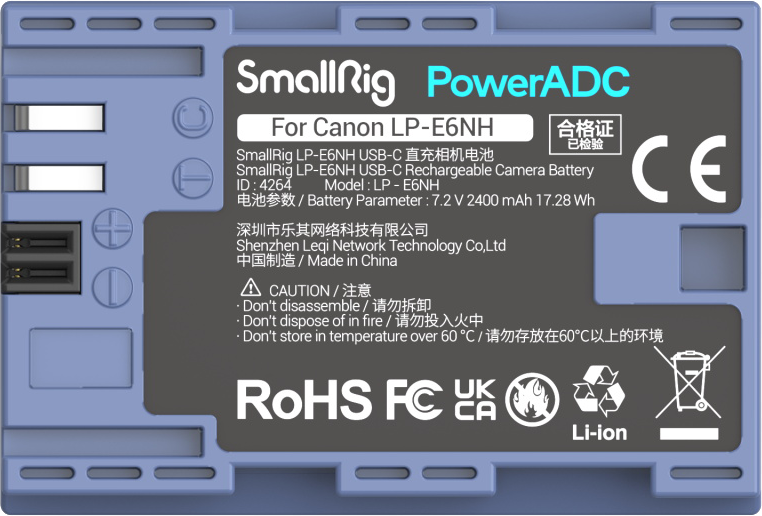 Baterie camera USB-C reincarcabila SmallRig 4264 LP-E6NH [1]