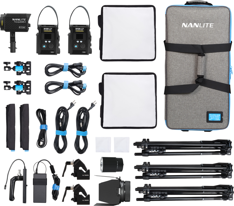 Kit iluminare Nanlite PavoSlim 60B & Forza 60B II, 2 panouri LED & 1 lampa LED + troller [1]