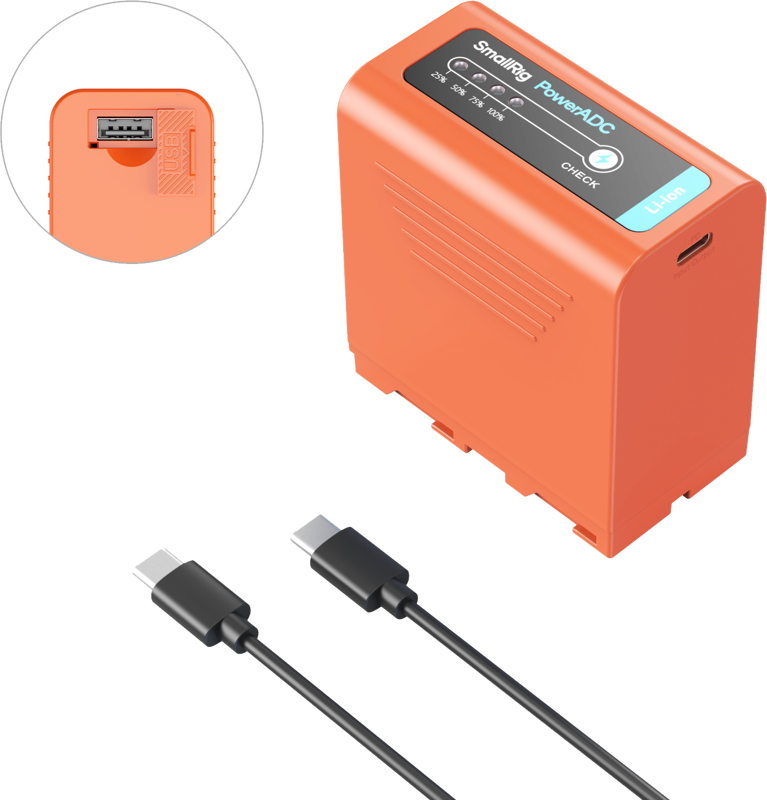 Baterie camera USB-C reincarcabila SmallRig 4972 NP-F970 orange [1]
