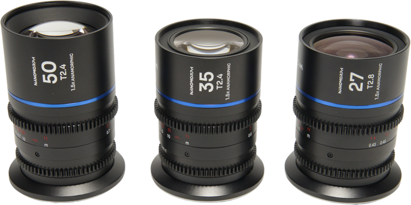 Set 3 obiective cinematice Laowa Nanomorph S35 Prime 27mm, 35mm, 50mm, Albastru, Montura Sony E [1]