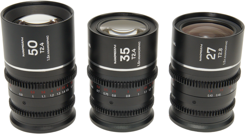 Set 3 obiective cinematice Laowa Nanomorph S35 Prime 27mm, 35mm, 50mm, Silver , Montura  Fuji X [1]