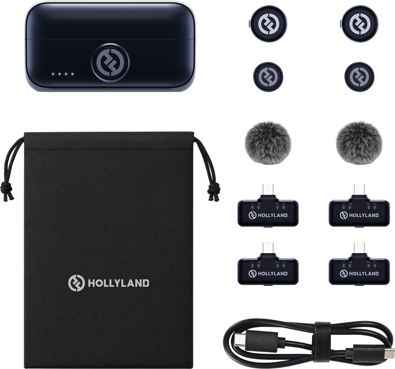 Kit Hollyland Lark M3 Combo 2TX+4RX, 4xUSB-C RX, 2x microfon wireless [1]