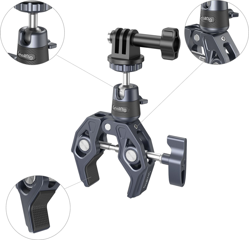 Clema SmallRig 4102 cap 360 pentru montare camere de actiune [2]