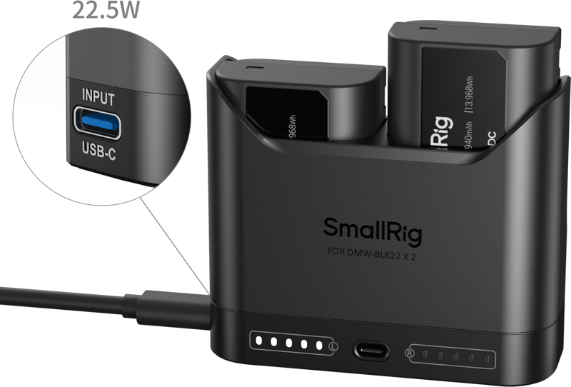 Kit 2x acumulatori + incarcator  SmallRig 5487 DMW-BLK22 [2]