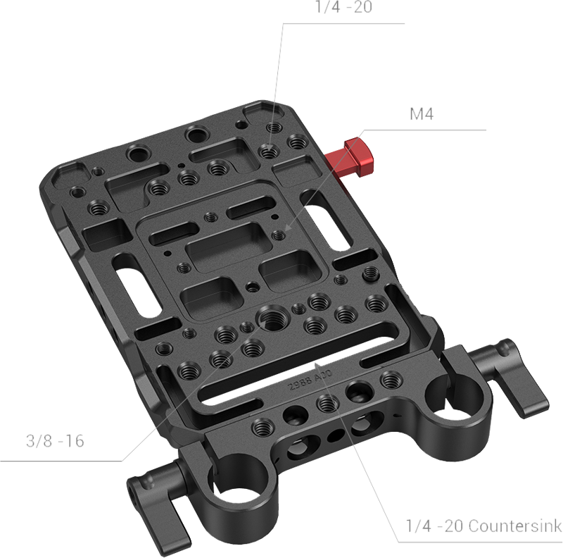 Adaptor baterie SmallRig 3016 V-Mount cu clema pentru tije [3]
