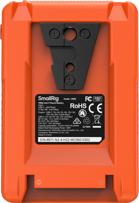 Baterie V-Mount SmallRig 4871 Mini VB50 orange [3]