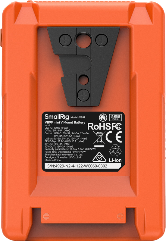 Baterie V-Mount SmallRig 4929 Mini VB99 orange [3]